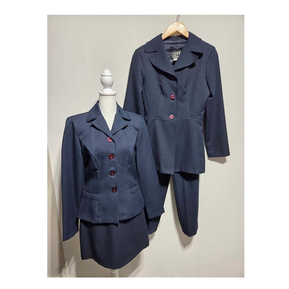 City Triangles Vintage Y2K Navy Blue 4 Piece Suit See Description Closely Size 5